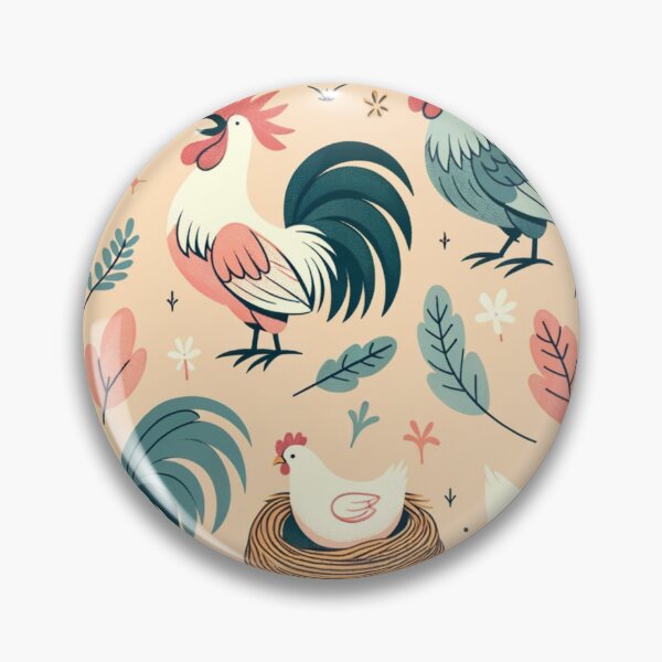 Item preview, rooster chicken and hen pattern designed and sold by Aryabek.