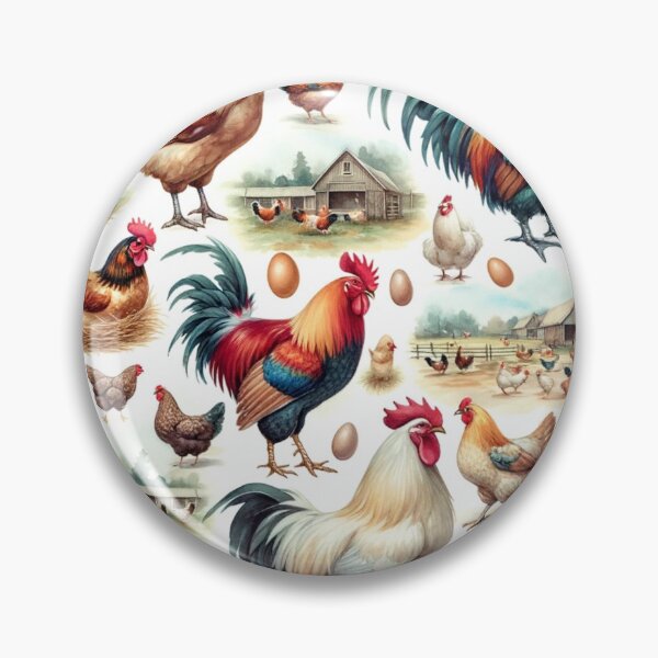 Item preview, Rooster Chicken Hen Pattern designed and sold by Aryabek.
