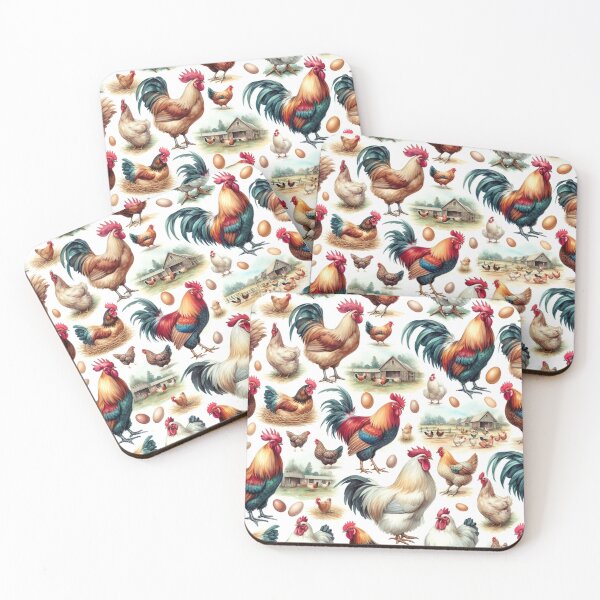 Item preview, Rooster Chicken Hen Pattern designed and sold by Aryabek.