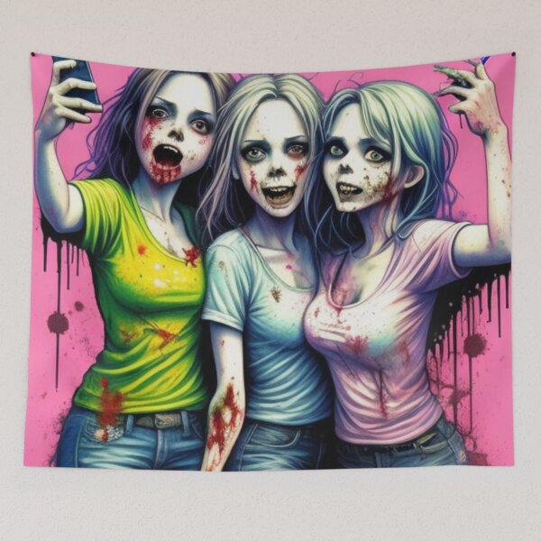 Item preview, Teen girls zombies selfie  designed and sold by Roxburylane.