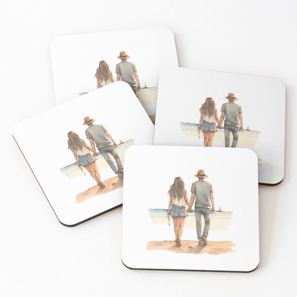 Item preview, Loving couple walking on the beach shores designed and sold by TheRightHonMP.