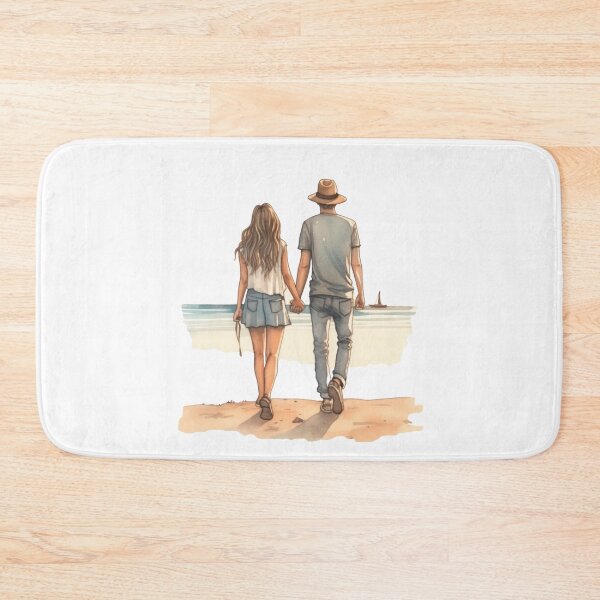 Item preview, Loving couple walking on the beach shores designed and sold by TheRightHonMP.