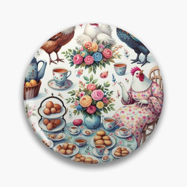 Item preview, Rooster Chicken Hen pattern tea designed and sold by Aryabek.