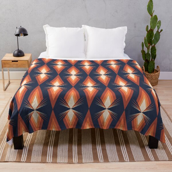 Item preview, Orange and Blue Diamond Shape Repeating Pattern designed and sold by itsgoodjunk.