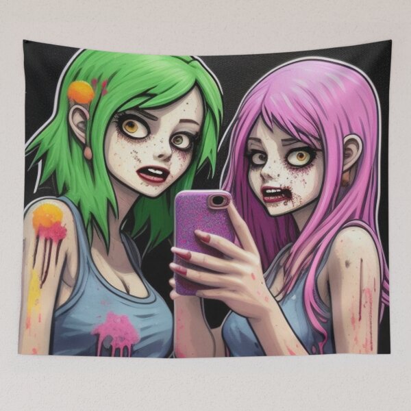 Item preview, Teen girls zombie selfie  designed and sold by Roxburylane.