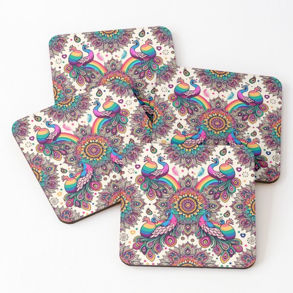 Item preview, Indian peacock rainbow pattern designed and sold by Aryabek.