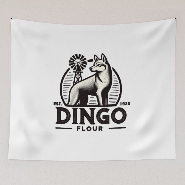 Item preview, Black and White Dingo Flour inspired design designed and sold by ElLocoMus.