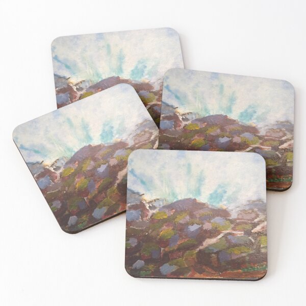 Item preview, Wave crashing over mossy rocks designed and sold by Bratcatz.