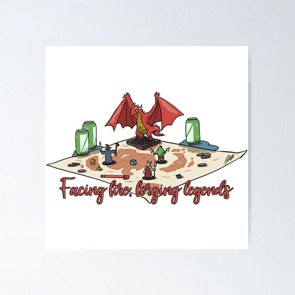 Item preview, Facing the dragon, forging legends. RPG Design designed and sold by LookByLau.
