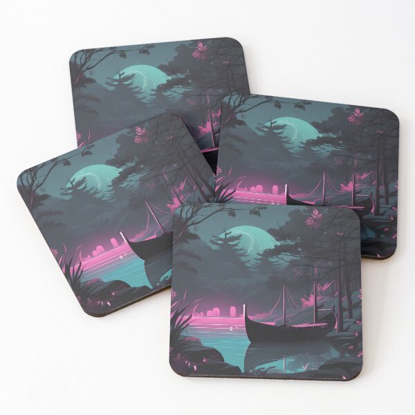 Item preview, Nightfall in the Enchanted Forest: Lone Boat designed and sold by ObscureElegance.