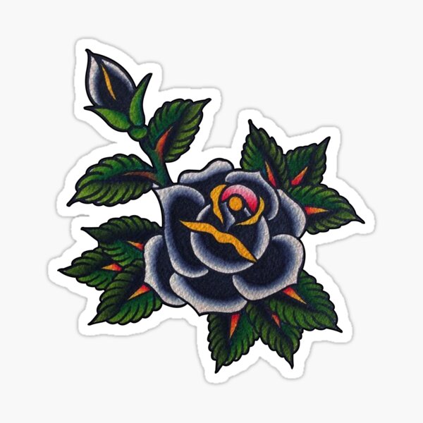 Item preview, Traditional Style Black Rose Tattoo designed and sold by Pinscher.