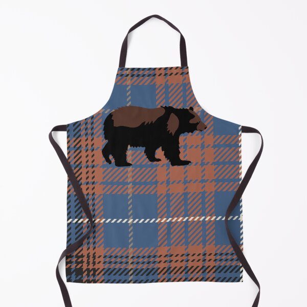 Item preview, Big Bear on Late Fall Walk By The River Brown and Blue Plaid designed and sold by GreenCarbon2112.