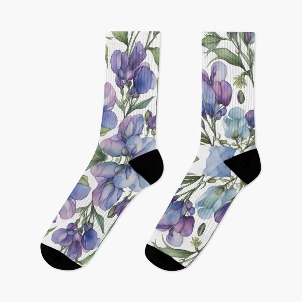 Item preview, Watercolor wild flowers - harmony of nature, purple, lilac, pastel colors. designed and sold by My-fake-places.