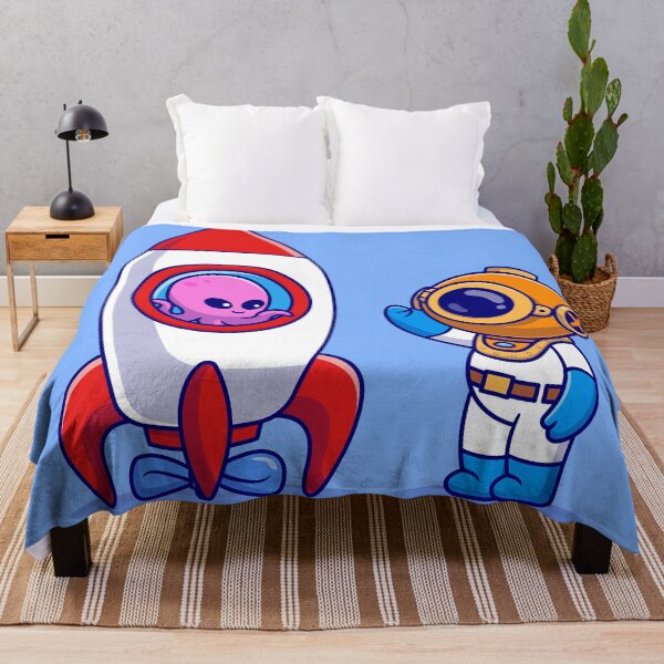 Item preview, Adventurous Duo: Cute Diver with Octopus Riding Rocket - Cartoon Vector Icon designed and sold by hjian8219.