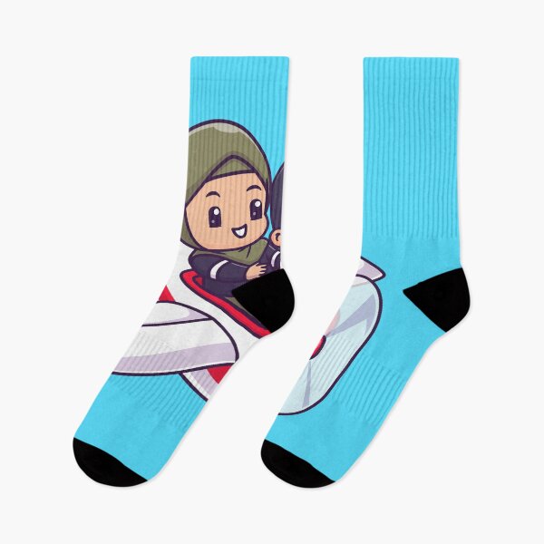 Item preview, Adventurous Couple: Cute Hijab Girl and Boy Flying High - Cartoon Vector Icon designed and sold by hjian8219.