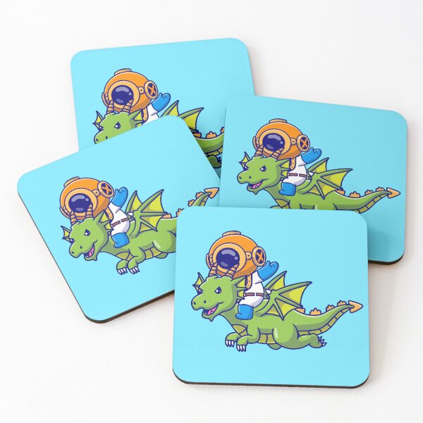 Item preview, Cute Diver Riding Dragon Cartoon Vector Icon designed and sold by hjian8219.