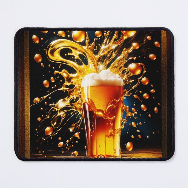 Item preview, The Explosive Deliciousness Of Beer Retro Fusion Beer Lovers Poster Art AI Concept Creation by Xzendor7 designed and sold by Xzendor7 Digital Art Creations.