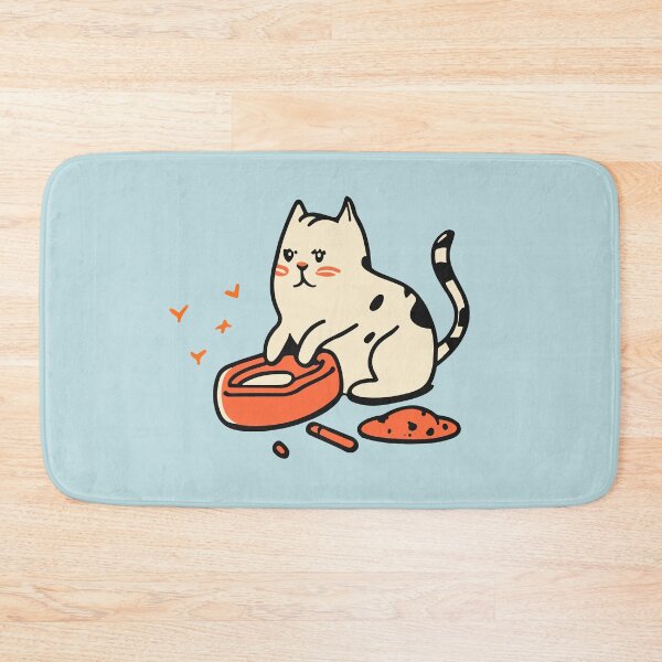 Item preview, cute and smiley black cat sitting in its cat litter box designed and sold by The  Knick Knack Nook.