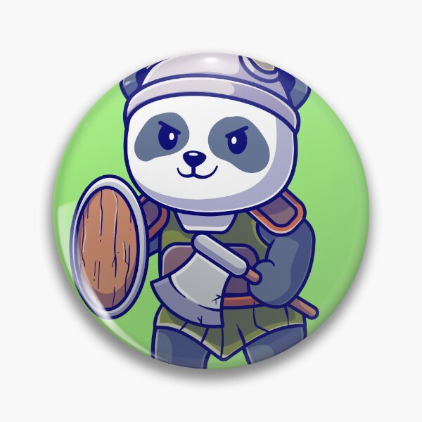 Item preview, Cute Panda Knight Viking Cartoon Vector Icon designed and sold by hjian8219.
