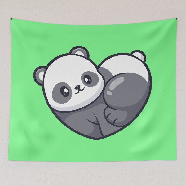 Item preview, Cute Panda Love Heart Shape Cartoon Vector Icon designed and sold by hjian8219.
