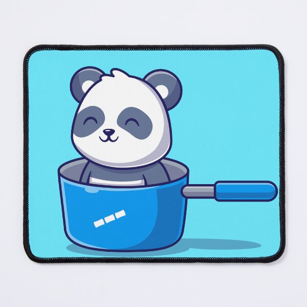 Item preview, Cute Panda Sitting with a Pan Cartoon Vector Icon designed and sold by hjian8219.