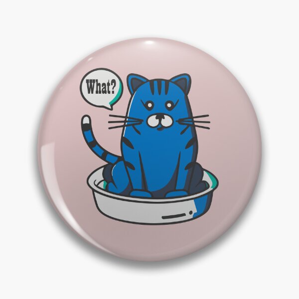 Item preview, cute and smiley black cat sitting in its cat litter box designed and sold by The  Knick Knack Nook.