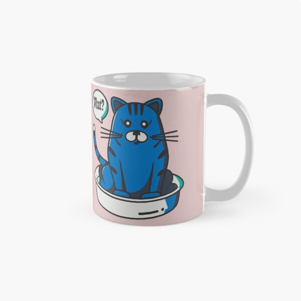 Item preview, cute and smiley black cat sitting in its cat litter box designed and sold by The  Knick Knack Nook.