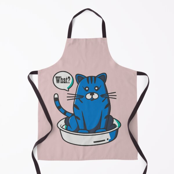 Item preview, cute and smiley black cat sitting in its cat litter box designed and sold by The Knick Knack Nook.