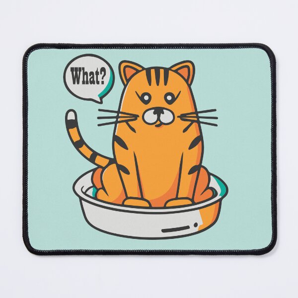 Item preview, cute and smiley black cat sitting in its cat litter box designed and sold by The Knick Knack Nook.