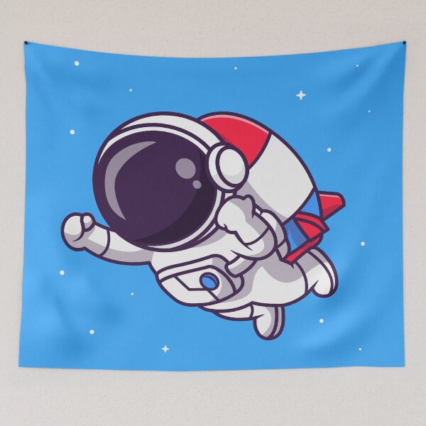 Item preview, Cute Astronaut Flying with Rocket Cartoon Vector Icon designed and sold by hjian8219.