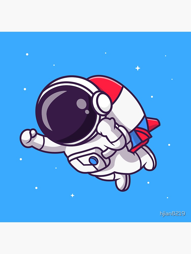 Dibujos animados flotantes lindo mono astronauta