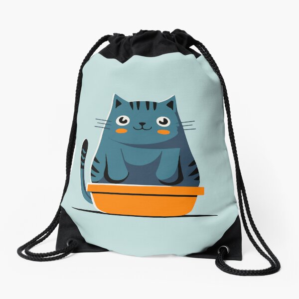cat litter box Drawstring Bag