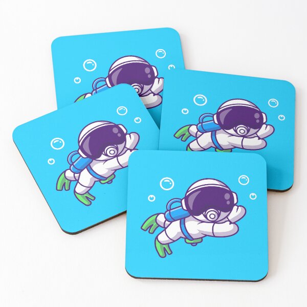 Item preview, Cute Astronaut Snorkeling Cartoon Vector Icon designed and sold by hjian8219.