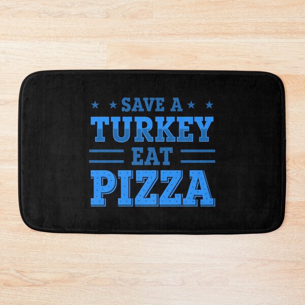 Item preview, blue thanksgiving save turkey pizza  designed and sold by Gossip Rag.