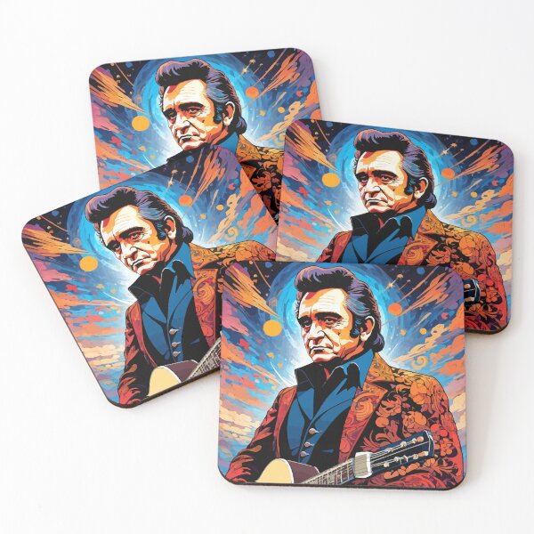 Item preview, Johnny Cash Hurt With Guitar On A Trippy Background designed and sold by clon-dot-net.