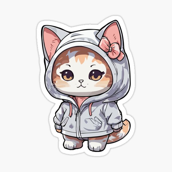Kawaii Kitten Outfit Winter Fashion Sticker