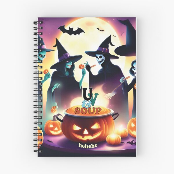 Item preview, Brujas preparando sopa con calabazas y murciélagos designed and sold by changingcanvas1.
