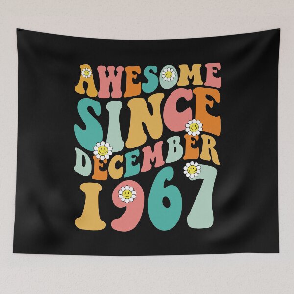 Item preview, Awesome Since December 1967 | Made In 1967 | Retro Groovy Birthday designed and sold by Christina-grich.