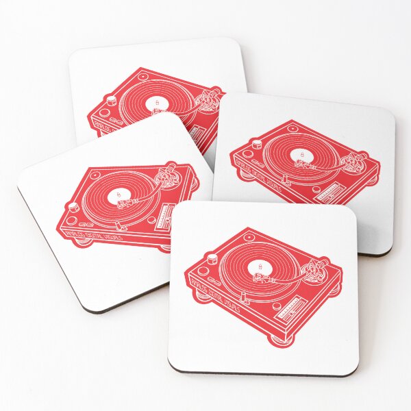 Item preview, Vinyl Record Player Y2K Style (White Lines + Red Drop Shadow) Analog / Music designed and sold by analogdigitalvz.