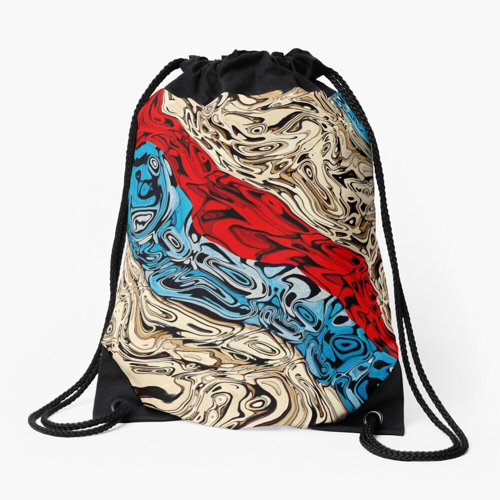 Abstract Textured Stripes Drawstring Bag
