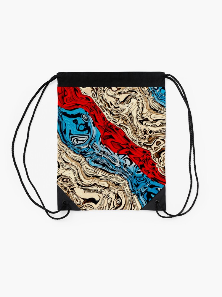 Alternate view of Abstract Textured Stripes Drawstring Bag