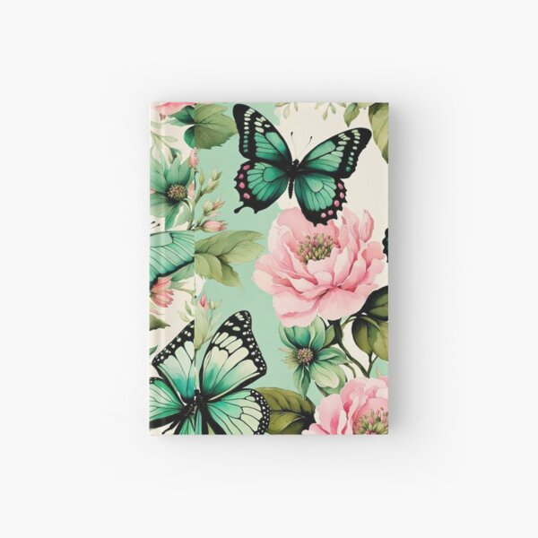 Item preview, Vintage Pink and Green Butterflies Pattern Design designed and sold by BanaArtbyBB.