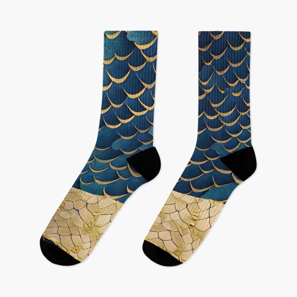 Item preview, Mermaid Fin Fish Scales, Dark Blue, Teal, Gold designed and sold by Golden-Feathers.