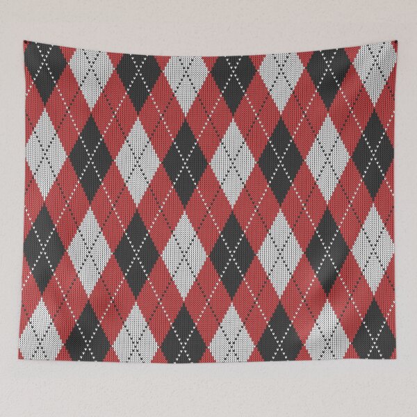 Item preview, Retro Christmas argyle check red designed and sold by Dana Du.