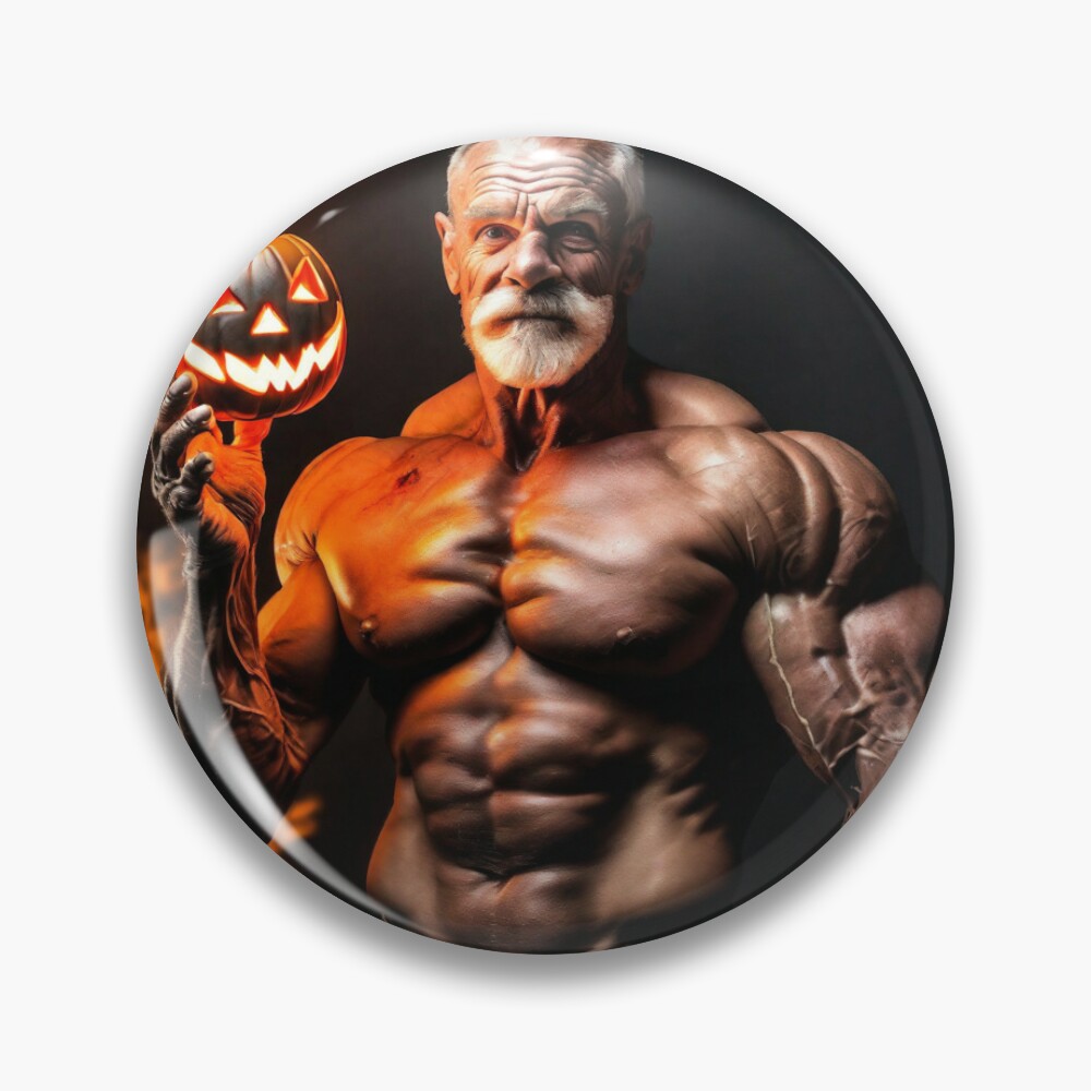 Chapa for Sale con la obra «Papá musculoso listo para Halloween» de Diego  Carvalho | Redbubble