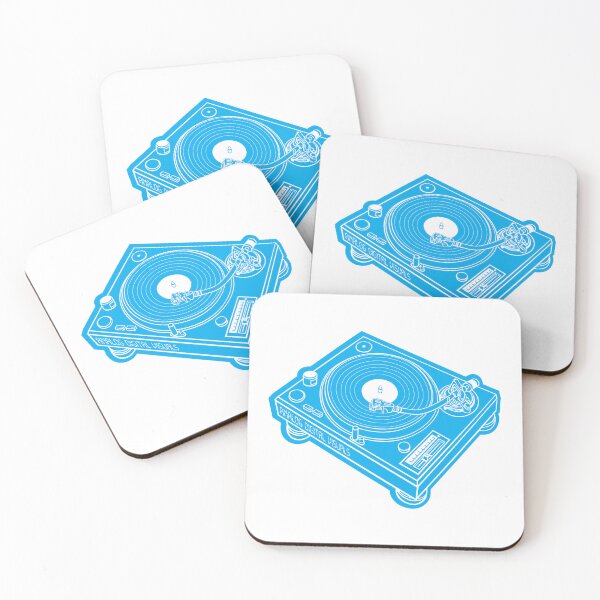 Item preview, Vinyl Record Player Y2K Style (White Lines + Cyan Drop Shadow) Analog / Music designed and sold by analogdigitalvz.