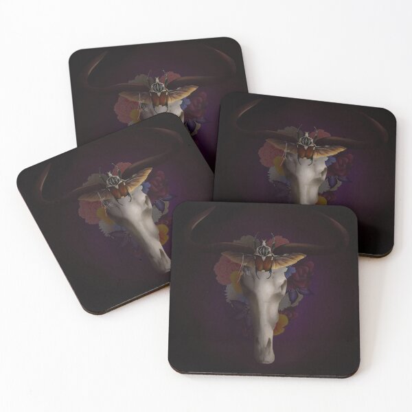 Item preview, Wildebeest Skull and Goliath Beetle - Floral designed and sold by morimyths.
