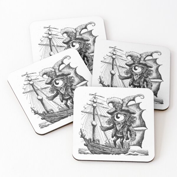Item preview, Pirate Eye - Black and White Illustration designed and sold by DarkDarkDreams.
