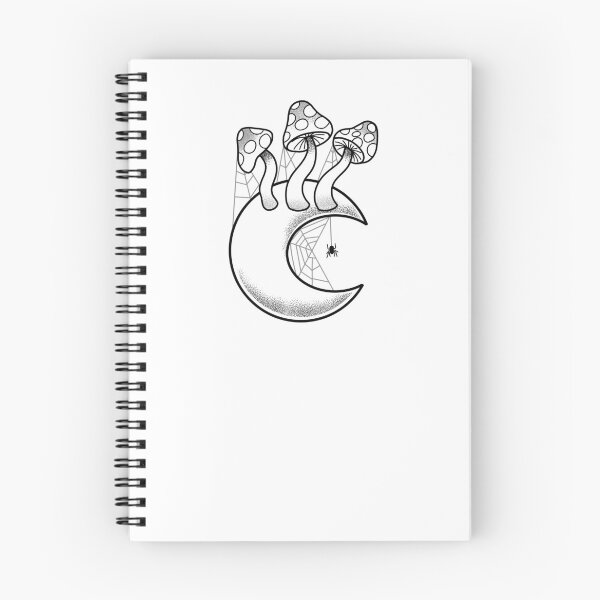 Item preview, Witchcore Spider and Mushrooms on a crescent moon designed and sold by jazzydevil.