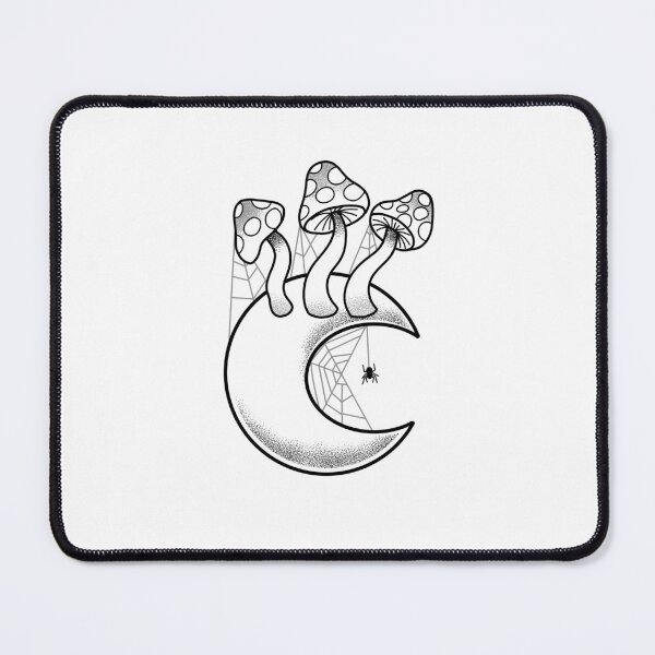 Item preview, Witchcore Spider and Mushrooms on a crescent moon designed and sold by jazzydevil.
